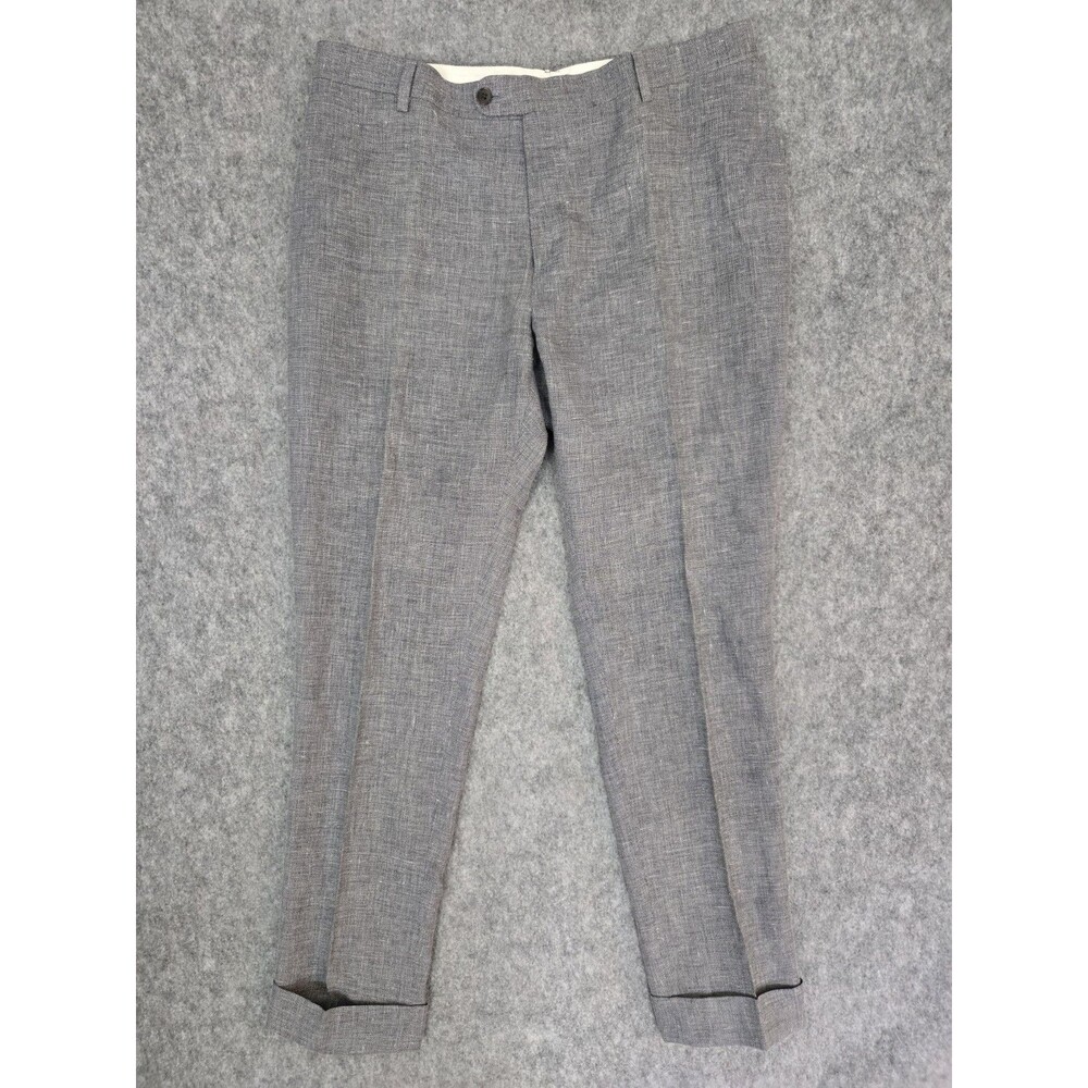 Suit Supply Brescia Linen Wool Sik Blend Gray Trouser Pants Mens Sz 36X31